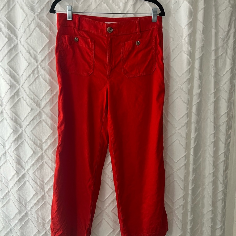 LOFT Red Wide Leg Pants